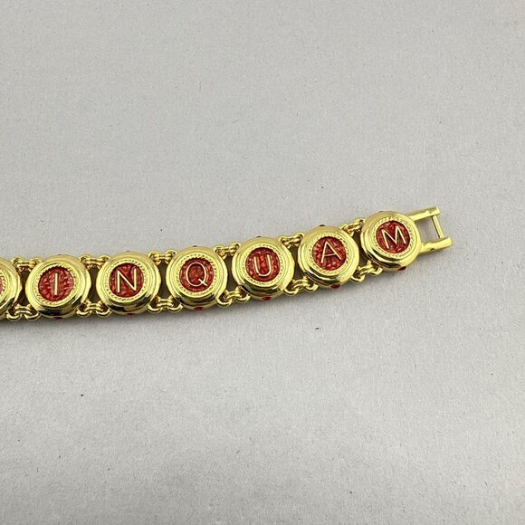 Camrose & Kross JBK Bracelet Red Castellani Wedding Jackie Kennedy Gold Tone 8" - Picture 12 of 16